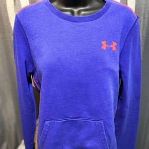 Dark blue Under armor sweater with front pockets.